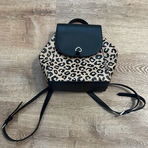 Kate Spade Tan and Black Leopard Backpack